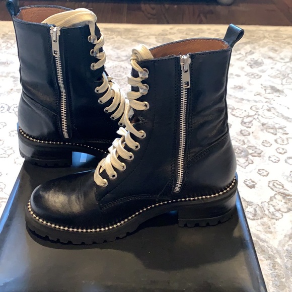 Aqua Jax Leather Combat Boots - Picture 5 of 6